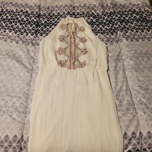 Long cream maxi dress